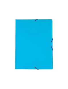 Carpetas Gomas Con 3 Solapas Pvc Folio Azul Claro
