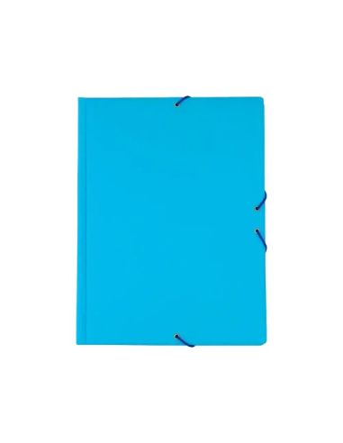 Carpetas Gomas Con 3 Solapas Pvc Folio Azul Claro