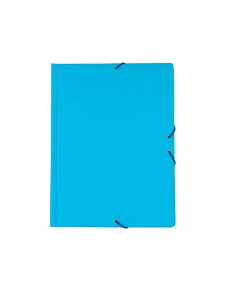 Carpetas Gomas Con 3 Solapas Pvc Folio Azul Claro