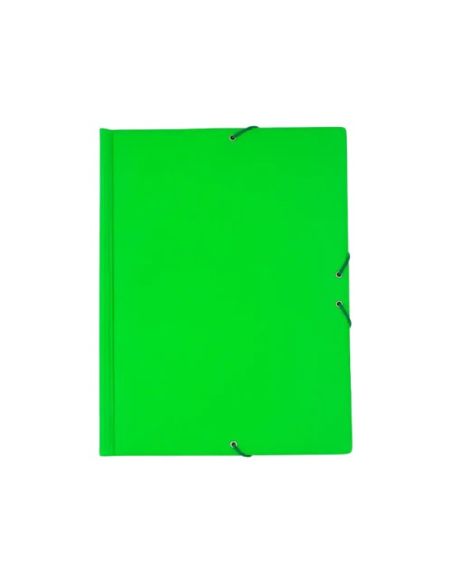 Carpetas Gomas Con 3 Solapas Pvc Folio Verde Claro