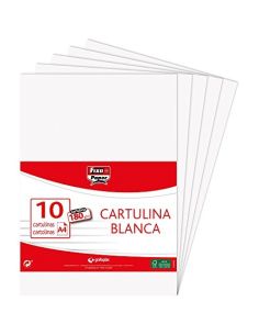 Paquete 10 Cartulinas Blancas A4 180 Gramos Fsx Fixo
