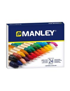 Lapices Cera Manley Caja De 24 Colores Surtidos 2